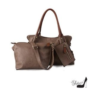 My Bag Lady Online Bags - "Brenda" Large Hobo Satchel in Mocha (3 pc Set) My Bag Lady Online Bags - "Brenda" Large Hobo Satchel in Mocha (3 pc Set)